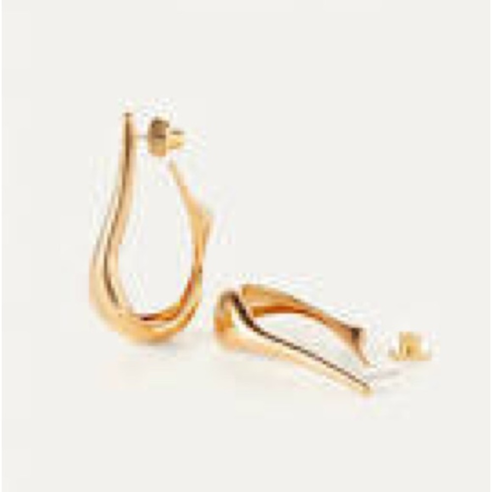 Gold Teardrop Hoop Earrings - Elegant Women Jewelry